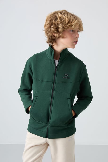 Sweatshirt voor jongeren met ritssluiting bij de kraag en zak - Image 2