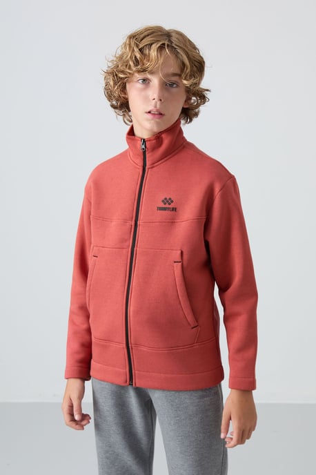 Sweatshirt voor jongeren met ritskraag en zak - Image 4