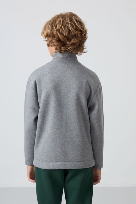 Tommy Life sweatshirt voor jongeren met kraag met rits en zak - Image 5
