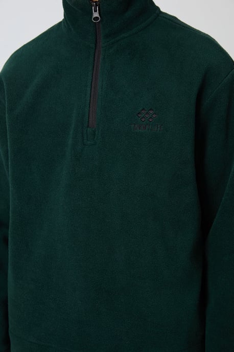 Geborduurde kindersweater met halve rits - Image 3