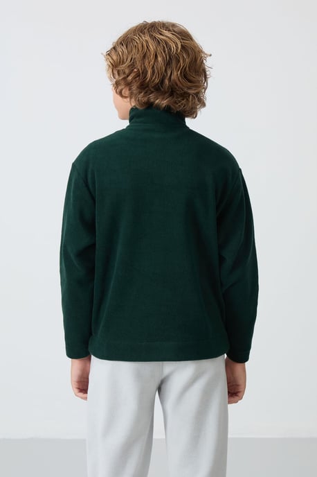 Geborduurde kindersweater met halve rits - Image 5