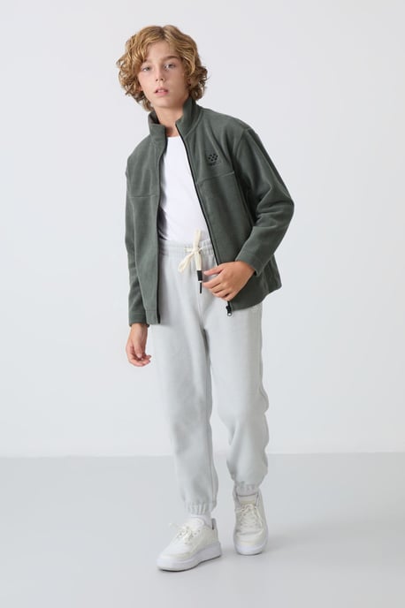 Tommy Life jeugd-sweatshirt van pluche met ritskraag - Image 5