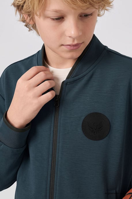 Sweatshirt voor jongeren met rits en ronde hals - Image 3