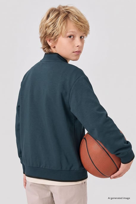 Sweatshirt voor jongeren met rits en ronde hals - Image 5