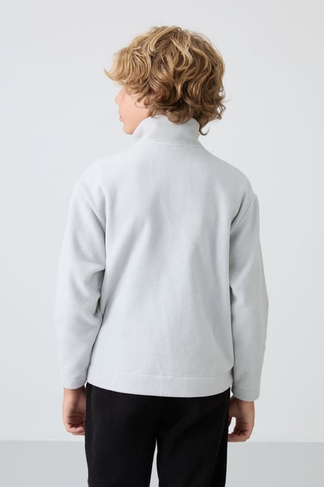 Sweatshirt voor jongeren met halve rits en borduursel - Image 5