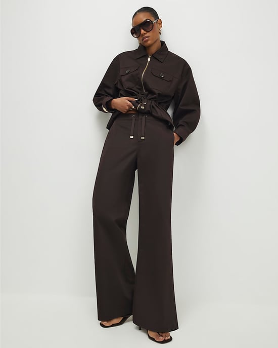 River Island Womens Trousers Brown Drawstring Waist Zip Hook - Image 2