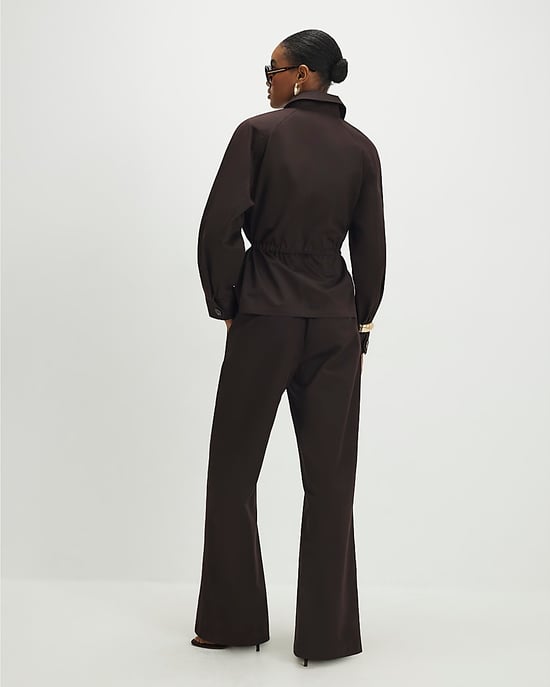 River Island Womens Trousers Brown Drawstring Waist Zip Hook - Image 3