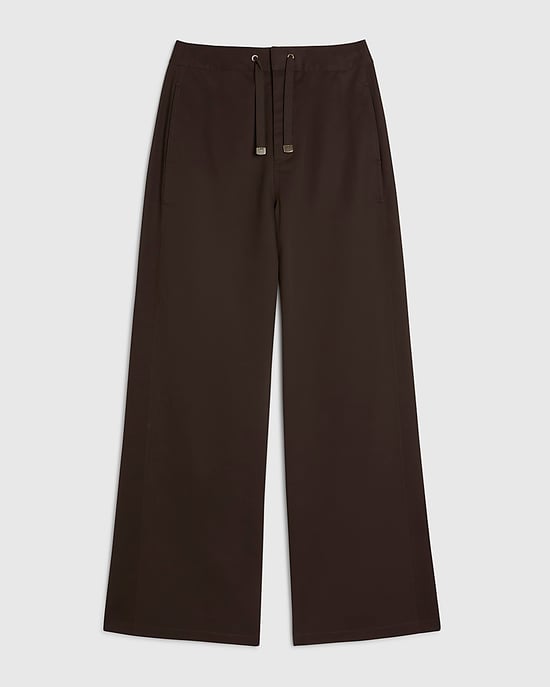 River Island Womens Trousers Brown Drawstring Waist Zip Hook - Image 6