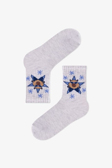 Penti Boys' Rockstar Capy Crew-strumpor i bomull, 2-pack - Image 3