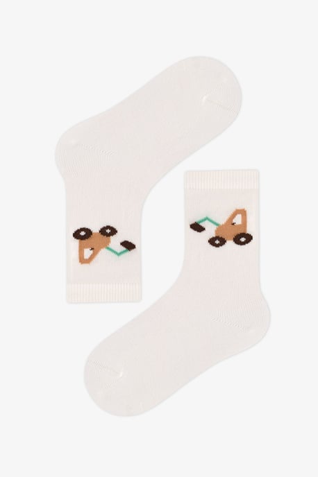 Boys' Tractors Car Patterned Double Crew Socks - Image 2