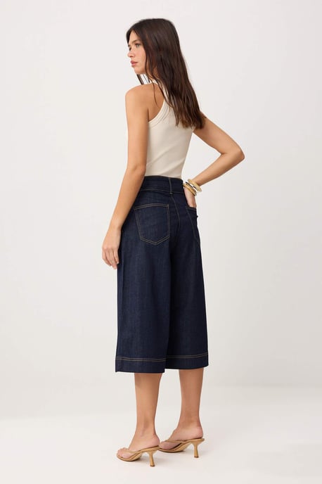 TRENDYOLMİLLA Dames Blauw Effen Culotte Hoge taille Jeans - Image 3