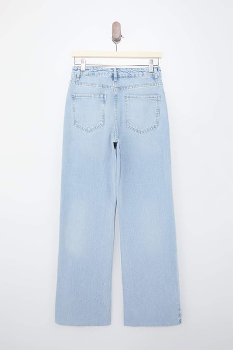 TRENDYOLMİLLA Dames Blauw Effen Wijde pijp Hoge taille Jeans - Image 5