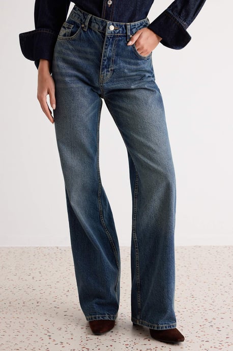 TRENDYOLMİLLA Dames Blauw Effen Wijde pijp Hoge taille Jeans - Image 2