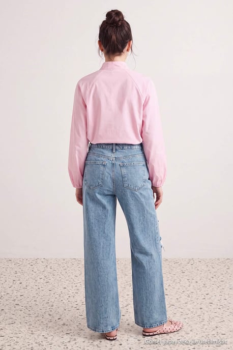 TRENDYOLMİLLA Dames Blauw Effen Hoge taille Jeans - Image 2