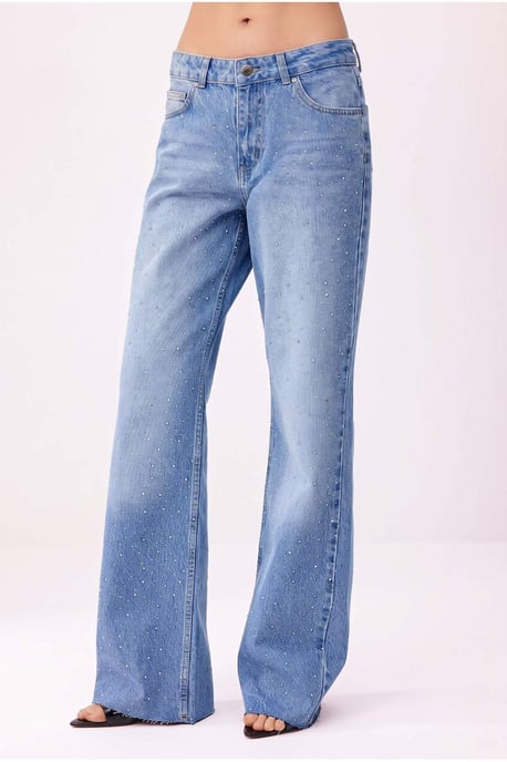 TRENDYOLMİLLA Dames Blauw Effen Wijde pijp Hoge taille Jeans - Image 3