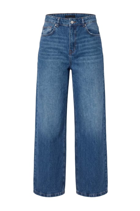 TRENDYOLMİLLA Dames Blauw Effen Wijde pijp Normale taille Jeans - Image 5