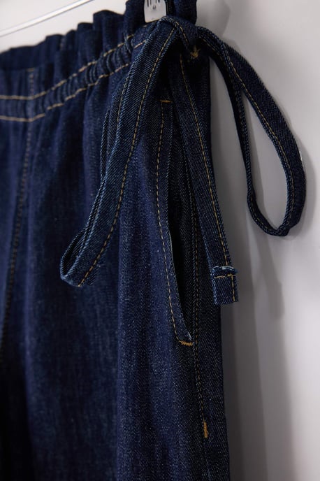 TRENDYOLMİLLA Dames Donkerblauw Effen Wijde pijp Hoge taille Jeans - Image 5