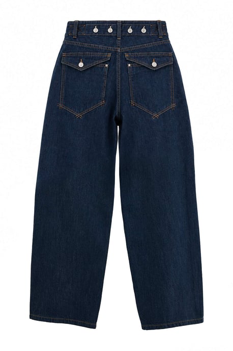 TRENDYOLMİLLA Dames Blauw Effen Wijde pijp Hoge taille Jeans - Image 3