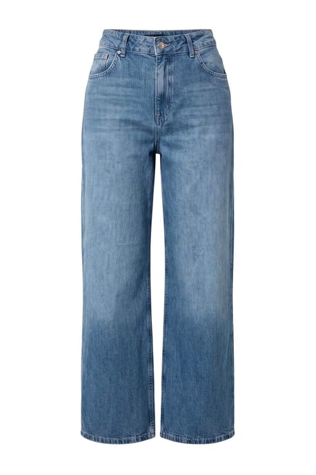 TRENDYOLMİLLA Dames Blauw Effen Wijde pijp Normale taille Jeans - Image 1
