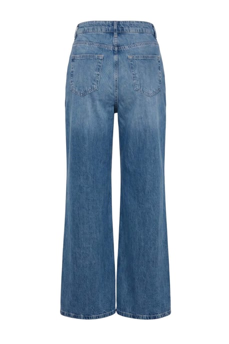 TRENDYOLMİLLA Dames Blauw Effen Wijde pijp Normale taille Jeans - Image 3
