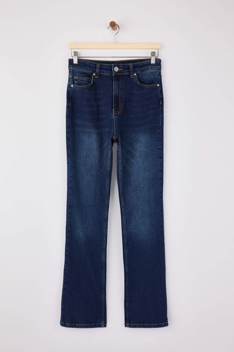TRENDYOLMİLLA Women's Blue Plain Slim High Waist Jeans - Image 4
