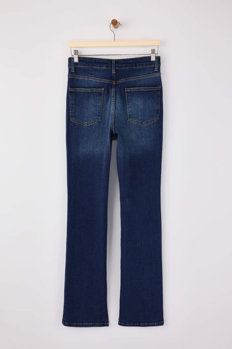 TRENDYOLMİLLA Women's Blue Plain Slim High Waist Jeans - Image 5