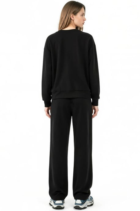 Modal Touch Basic Sweatshirt & Wide Leg Pants Two-Piece Coord Set - Image 3
