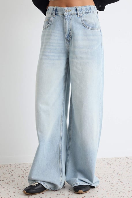 TRENDYOLMİLLA Dames Blauw Effen Wijde pijp Hoge taille Jeans - Image 2