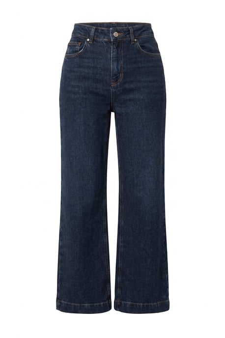 TRENDYOLMİLLA Dames Blauw Effen Wijde pijp Hoge taille Jeans - Image 4