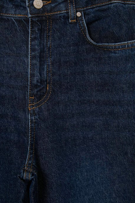 TRENDYOLMİLLA Dames Blauw Effen Wijde pijp Hoge taille Jeans - Image 5