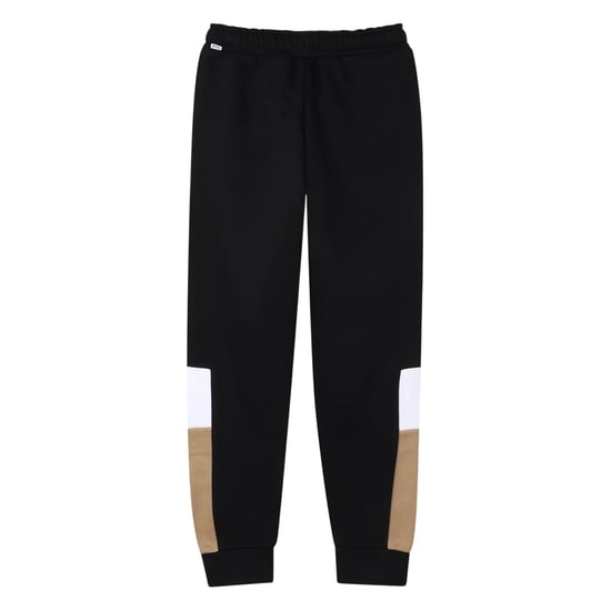 Boss Slanke joggingbroek van fleece met kleurblokken voor jongens (Zwart) - Image 2