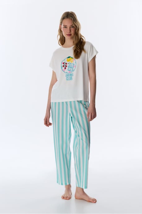 Hailey Food Print Short Sleeve T-Shirt Pajama Top - Image 2