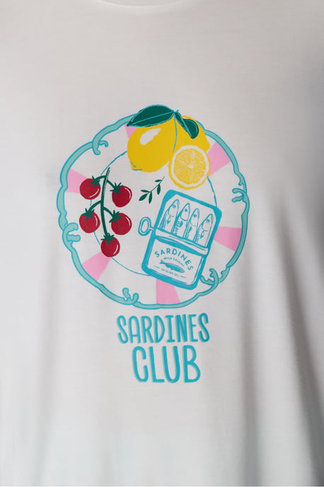 Hailey Food Print Short Sleeve T-Shirt Pajama Top - Image 3