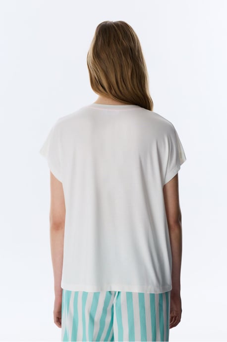 Hailey Food Print Short Sleeve T-Shirt Pajama Top - Image 4