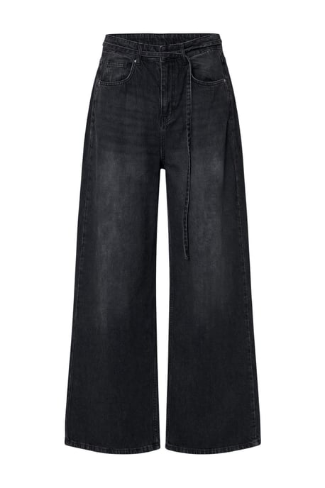 TRENDYOLMİLLA Dames Grijs Effen Wijde pijp Hoge taille Jeans - Image 4