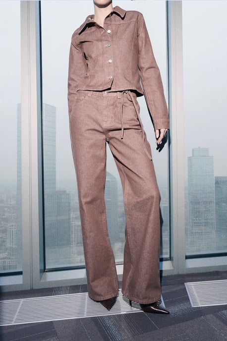 TRENDYOLMİLLA Dames Bruin Effen Wijde pijp Hoge taille Jeans - Image 3
