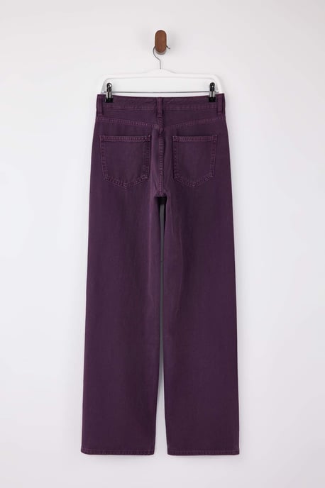 TRENDYOLMİLLA Dames Bordeaux Effen Wijde pijp Hoge taille Jeans - Image 5