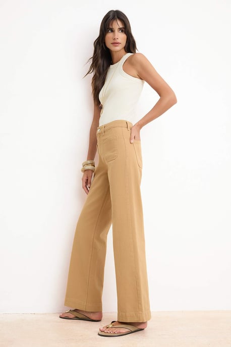 TRENDYOLMİLLA Dames Bruin Effen Wijde pijp Hoge taille Jeans - Image 2