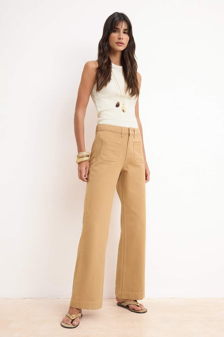 TRENDYOLMİLLA Dames Bruin Effen Wijde pijp Hoge taille Jeans - Image 4