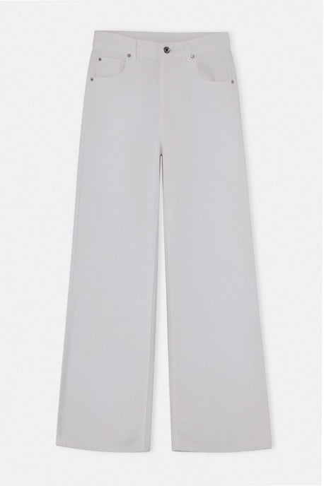 TRENDYOLMİLLA Dames Wit Effen Wijde pijp Hoge taille Jeans - Image 4