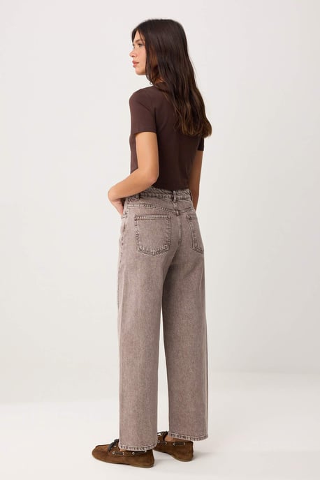 TRENDYOLMİLLA Dames Bruin Effen Barrel Hoge taille Jeans - Image 3