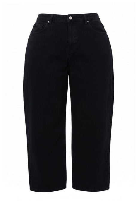 Trendyol Curve Dames Zwart Effen Barrel Hoge taille Grote maten Jeans - Image 4