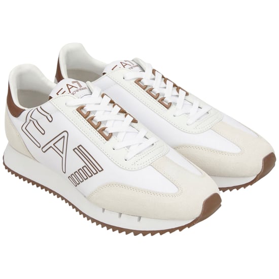EA7 Emporio Armani Men's Shoe Logo Print Comfort Classic Look Lace-Up Trainers - Image 1