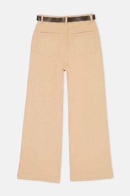 TRENDYOLMİLLA Dames Beige Effen Wijde pijp Hoge taille Jeans - Image 3