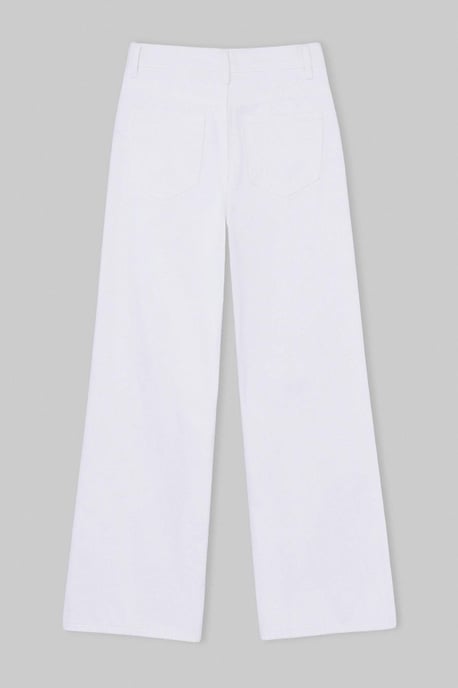 TRENDYOLMİLLA Dames Wit Effen Wijde pijp Hoge taille Jeans - Image 5