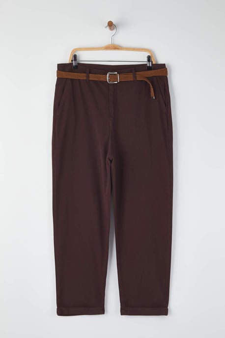 Trendyol Curve Dames Bruin Effen Mom Hoge taille Grote maten Jeans - Image 4
