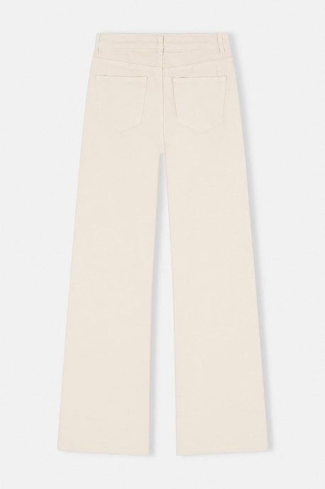 TRENDYOLMİLLA Dames Ecru Effen Wijde pijp Hoge taille Jeans - Image 5