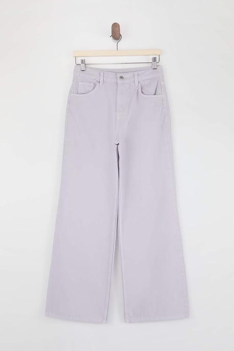 TRENDYOLMİLLA Dames Paars Effen Wijde pijp Hoge taille Jeans - Image 4