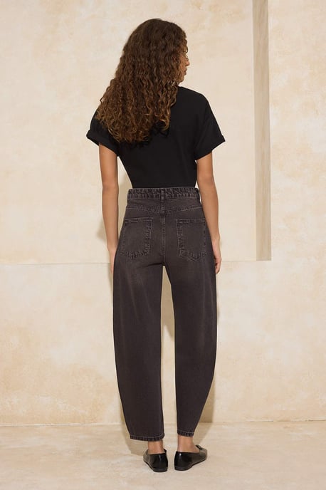 TRENDYOLMİLLA Dames Bruin Effen Barrel Hoge taille Jeans - Image 3