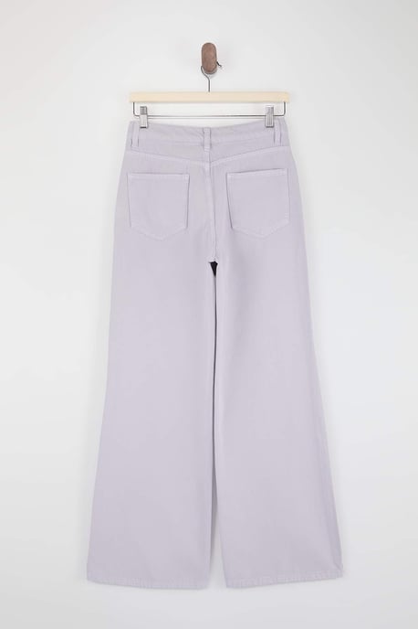 TRENDYOLMİLLA Dames Paars Effen Wijde pijp Hoge taille Jeans - Image 5